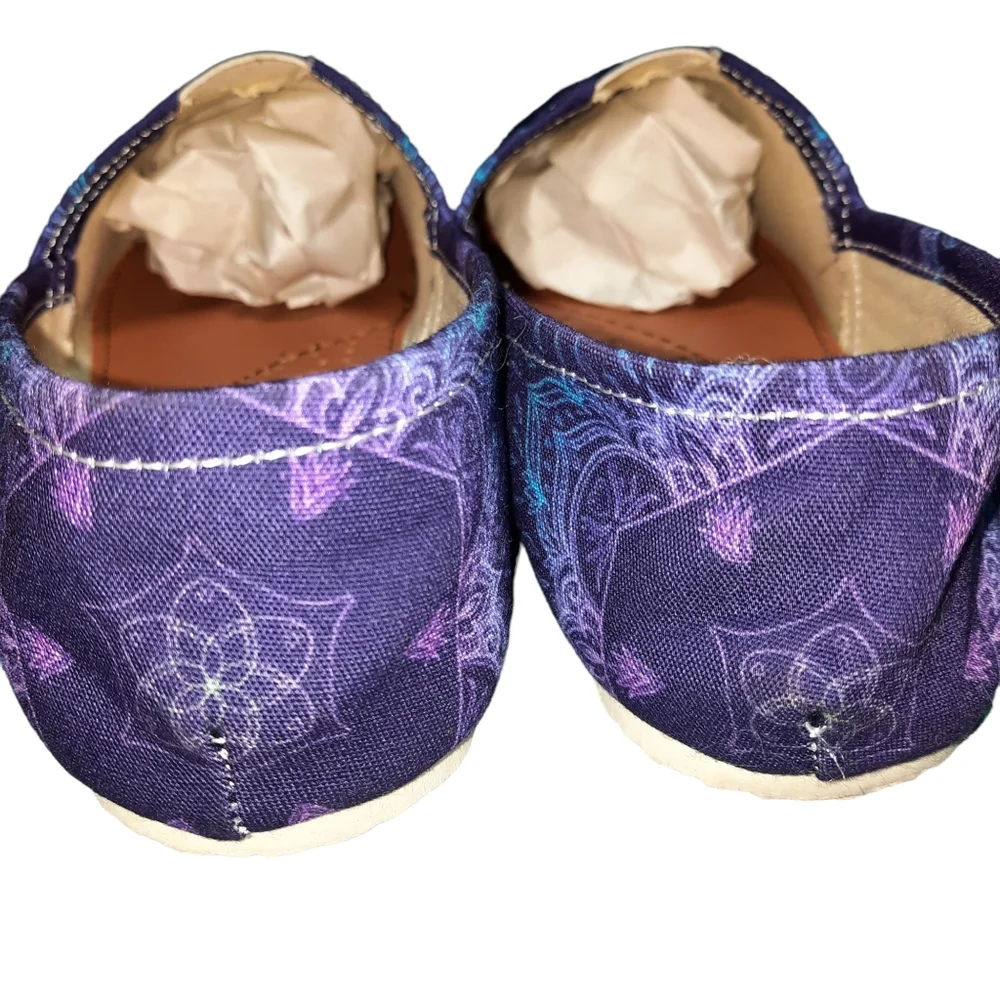 Yes We Vibe Dragonfly Mandala Graphic Canvas Slip-On Flats SZ 10
